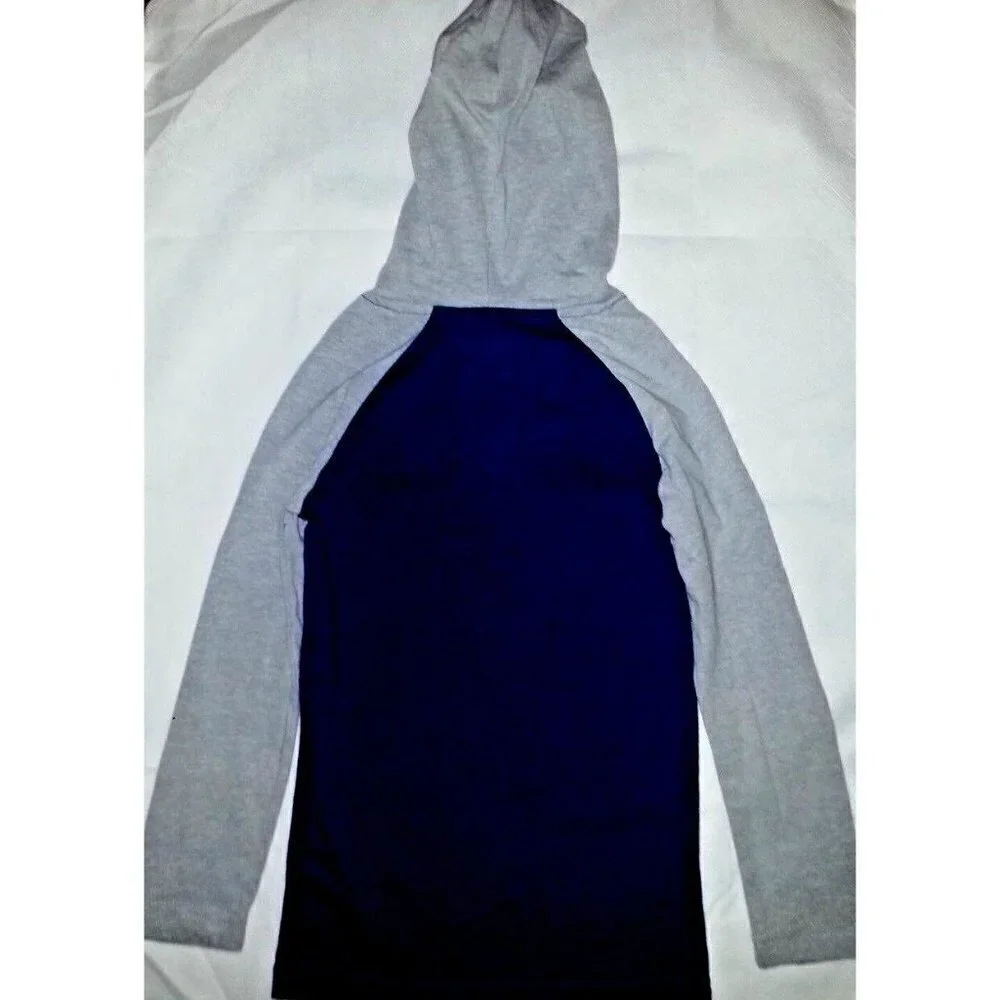 Marvel Heroes Boys Pullover Shirt With Hoodie Size 4 Blue Gray Long Sleeves
